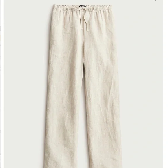 J Crew Soleil Linen Pull On Drawstring Waist Pant Flax SZ XS - Picture 4 of 14
